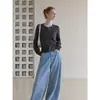 2026 Moda Coreana Otoño Nuevo Estilo Estilo Coreano Holgado Casual Diario Viaje Versátil Doble Cremallera Cuello Redondo Cardigan Tejido para Mujer