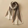 Nuevo Modelo 2024 Bufanda 100% Cachemira para Mujer, de Moda Invernal, Cálida, Versátil, Calentador de Cuello de Alta Gama, Calentador de Cuello de Punto Color-Block