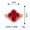 Pingente de Trevo de Quatro Folhas Duplo de Vidro Cristal Flor de Quatro Pétalas Joia Liga Pingente Pingente Pulseira de Miçangas DIY Acessórios para Colar