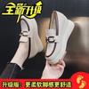 Sapatos de Salto Grosso Solos para Mulheres, Novo Estilo Verão 2025, Salto Grosso de Outono, Bico Quadrado, Plataforma, Boca Profunda, Sapatos Versáteis para Mulheres, Sapatos de Couro Estilo Britânico
