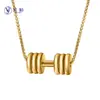Nueva Cadena de Collar con Letras de Mancuernas para Hombres Principiantes Fitness Regalo del Día del Padre diy Nombre de Familia Suministro de Fábrica