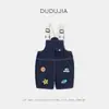 Pantalón de Peto de Verano para Niños Dudu Jeans para Niños Pantalones Casuales para Niñas Pantalones Finos para Bebé Atuendo Elegante de Verano