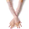 Versión Coreana Fabricante Transfronterizo Protección Solar Venta al por Mayor Guantes de Manguito de Hielo Malla Hielo Seda Verano Delgados Medias de Encaje Cubre Pies Mangas para Mujer