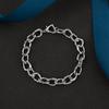 Pulsera de plata de ley S925 con patrón cóncavo-convexo, diseño vintage desgastado, hebilla de amor, joyería de plata