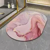 Alfombrilla de Piso para Baño con Patrón de Mármol, Forma Especial de Nube, Terciopelo de Cristal, Lavable, Antideslizante, Secado Rápido, Felpudo