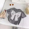 Traje de Verano para Niña Estilo Coreano Camiseta de Manga Corta con Lunares y Lazo para Bebé Falda de Encaje Estilo Ballet Falda de Tarta Conjunto de Dos Piezas