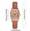 Espejo de Barril de Vino Reloj de Cuarzo Minimalista Retro para Mujer Reloj de Cuarzo Cuadrado Casual con Correa