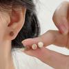 Tres Pares de Aretes de Aguja para Oreja de Bola Maillard Diseño de Nicho Aretes de Aguja de Plata Aretes Simples Diarios Clavos para Oreja y Hueso para Mujeres