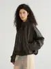 Chaqueta de Cuero PU para Mujer COMOS CMS 2026 Otoño, Corte Holgado, Hombros Caídos, Cuello Alto 260013