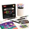 Marcadores líquidos acrílicos de doble punta y doble color para arte transfronterizo con puntas suaves para graffiti de estudiantes y pintura, suministros de arte DIY
