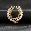 Broche Feminino de Alta Qualidade Estilo Coreano Elegante Pérola Versátil Corsage Conjunto de Penas com Alfinete de Strass Decorações para Roupas de Terno para Mulheres