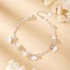 Pulsera Tres Vidas de Felicidad para Mujer, Joyería Moderna y Fresca con Hojas, Pulsera Sencilla de Verano Doble Capa con Borla y Hoja de Ginkgo