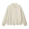 Nuevo suéter casual de moda estilo lujo ligero old money con cuello alto y cremallera, cárdigan de punto de manga larga para hombre
