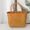 Bolso Nuevo Tejido a Mano de Gran Capacidad, Cesta de Verduras, Bolso de Mimbre, Bolso de Mano para Picnic de Frutas, Bolso de Paja para Verduras