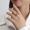 Joyería transfronteriza trébol de cuatro hojas circonita púrpura anillo abierto diseño de nicho dulce para mujer sentido de alta gama anillo viento frío
