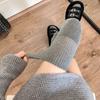 Medias gruesas grises para mujer otoño e invierno JK japonés calcetines negros hasta el muslo calcetines cálidos blancos por encima de la rodilla calcetines altos de encaje