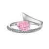 Anel de prata esterlina europeu e americano transfronteiriço S925 feminino de alta qualidade 8A zircão embutido de flor de gelo artesanato de luxo anel fechado
