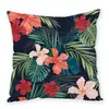 Funda de Almohada de Peluche Estilo Ins con Estampado Digital de Planta Verde y Flores Serie Floral de Verano Funda de Cojín para Sofá Coche Transfronterizo