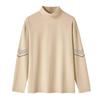 Camiseta de Manga Larga con Cuello Alto de Terciopelo Doble Cara para Otoño e Invierno, Ajuste Delgado Casual para Hombres y Mujeres, Camiseta Básica, Cuello Solapa, Espesada, Top Cálido