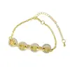 Pulsera geométrica creativa de microincrustaciones de circonita de venta caliente transfronteriza europea y americana para mujer, cobre chapado en oro real, joyería de moda al por mayor
