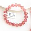 Pulsera de Cristal de Fresa de Agua Blanca Hielo Natural Cristal Rosa Importado para Mujer Cristal de Fresa Cristal de Fresa
