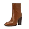 Otoño/Invierno 4 Botas Cortas Gruesas de Comercio Exterior Europeo y Americano Amazon Nuevas wish Botas de Jinete Serpiente Botas de Tacón Alto talla extra Negra