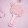 Peine de cojín de aire de gato de dibujos animados color caramelo, peine para el cabello de moda para niña, portátil, peine de masaje relajante con cojín de aire