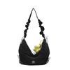 Nova Bolsa Grande de Lona 2025 Feminina Primavera e Verão Versátil de Ombro Transversal Casual Plissada para o Trabalho Bolsa Dumpling