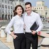 Camisa Masculina e Feminina Estilo Igual Sem Passar Manga Longa Casual de Negócios Roupa de Trabalho Roupa de Negócios Top LOGO