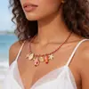 Promoção Quente de Verão Concha do Mar Golfinho Dopamina Peixe de Cerâmica Pingente Colar Corda Colorida Boêmio Colar de Verão