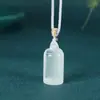 Venta Directa de Fábrica Colgante de Calabaza Piedra Ojo de Gato Colgante de Sello Color Champaña Hebilla de Paz Azul Hielo Accesorios Rosas Colgante de Jade