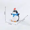 Navidad Pingüino Lindo Pequeño Paisaje en Miniatura Escena de Nieve Adorno de Paisajismo Llavero Colgante Pingüino Antártico Animal Pequeño