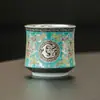 Taza Maestra de Plata Dorada 999 del Fabricante con Taza de Té Esmaltada, Taza de Cintura, Juego de Té Kung Fu, Taza de Té Personal