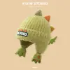 Gorro de Peluche de Dinosaurio Tridimensional para Niños Otoño e Invierno Protección para Orejas de Niños y Niñas Forrado de Felpa Engrosado Gorro de Lana Tejido para Niños de Edad Media Moderno