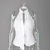 Top Regata Feminino Verão Novo Estilo Retrô com Cadarço, Decote Halter, Ombro a Ombro, Slim Fit, Design Elegante e Casual 2026 Viagens Transfronteiriças