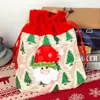 Bolsa de regalo de Papá Noel, bolsa de Navidad, nueva bolsa de lino con dibujos animados, bolsa de dulces navideños, bolsa de mano