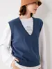 Nuevo Chaleco de Punto con Cuello en V 2021 para Mujer, Chaleco Exterior sin Mangas, Chaleco Cálido de Otoño e Invierno con Temperamento para Combinar
