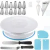Conjunto de Boleira Giratória com 71 Peças, Bicos de Confeitar para Chantilly, Conjunto de Espátulas para Creme, Conjunto de Ferramentas de Confeitaria