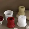 Portavelas Cilíndrico Trapezoidal con Forma de Corazón de Amapola Molde de Resina para Manualidades Portavelas de Yeso para Aromaterapia Molde de Silicona