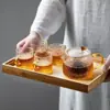 Mini Tetera de Vidrio Estilo Retro Pequeña Resistente a Altas Temperaturas con Filtro Infusor de Té Transparente Juego de Tetera Kung Fu
