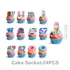 Seis Siete67 Set de Fiesta de Cumpleaños de Donas y Helados Pancarta de Cumpleaños Colgante de Bandera Espiral Decoración