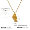 Colar de Aço Titânio Cruzado Europeu e Americano Retrô Peixe Pingente Colar Leve Luxo Banhado a Ouro 18K Corrente da Clavícula Simples Nicho Atacado