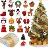 Novos Mini Enfeites de Natal Transfronteiriços Decorações de Madeira Penduradas para Árvore de Natal Papai Noel Anjos Festa de Natal