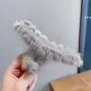 Clip de tiburón de felpa con borlas y lazo para Otoño e Invierno, Accesorio grande para el cabello, Pinza para agarrar la parte posterior de la cabeza, Tarjeta para el cabello femenina, Tocado