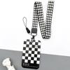 Bonita funda deslizante para tarjeta de comida con diseño de panda de dibujos animados para estudiantes, para autobús, IC, metro, tarjeta de identificación, funda protectora con cordón, venta al por mayor en stock