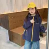 Chaqueta Impermeable Nivel 4 Hardcore para Niños, Elegante Ropa Exterior Duradera con Bloques de Color para Niños Mayores, Abrigo con Capucha para Exteriores, Ropa para Niños