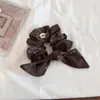 Goma para el pelo de flor de anacardo coreana, Diadema de bufanda cuadrada elegante para mujer, Cuerda para moño de pelo de alta gama, Accesorio para el pelo, Estilo retro coreano