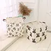 Cesta de almacenamiento de lona sin forro transfronteriza bolsa de almacenamiento cuadrada para ropa lavable al agua plegable para ropa interior calcetines juguetes almacenamiento de armario