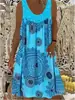2023 Europeo y Americano AliExpress Amazon WISH Sin Mangas Encaje Plisado Patchwork Estampado Elegante Vestido Mujer