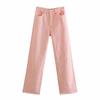 Ins Blogger Street Pantalones de Mezclilla Drapeados de Cintura Alta de Pierna Ancha Holgados Adelgazantes Rectos Lazy Estilo Coreano Pantalones Largos hasta el Piso